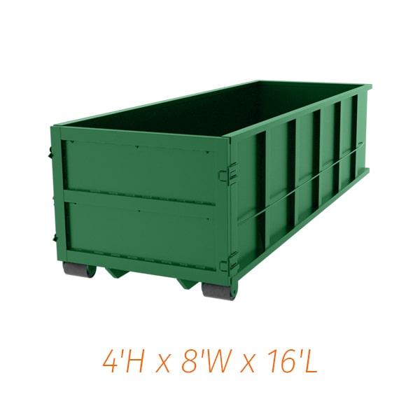 we offer same-day delivery for our fifteen yard dumpsters in many locations